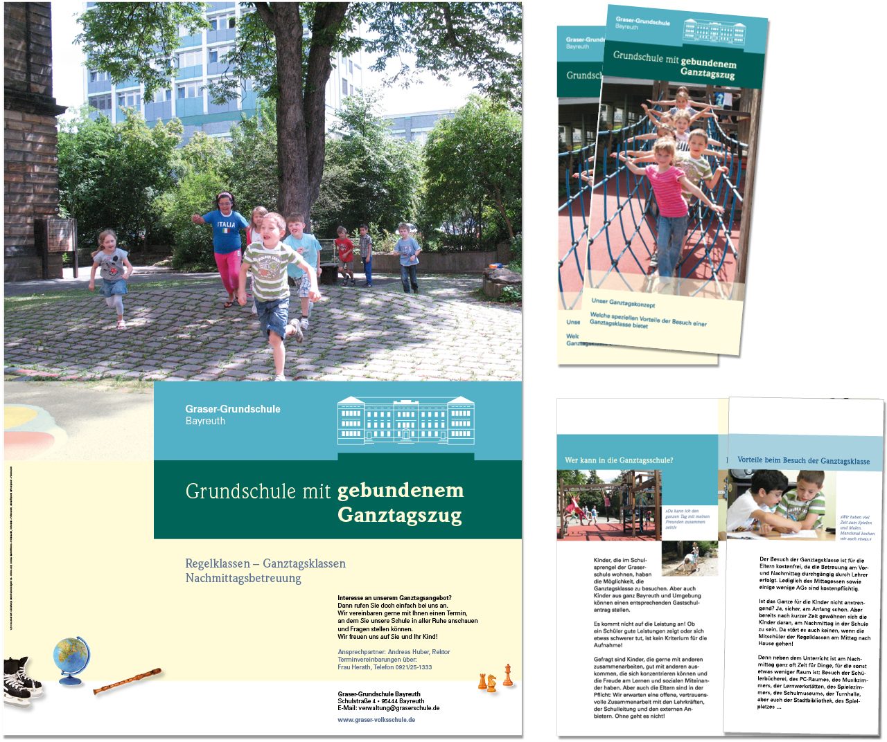 Graserschule Bayreuth Ganztageskonzept Design Plakat Faltblatt 