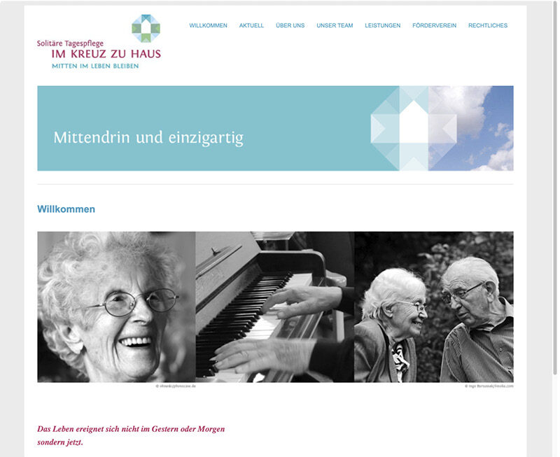 Solitäre Tagespflege Im Kreuz zu Haus – Internetseite – Home