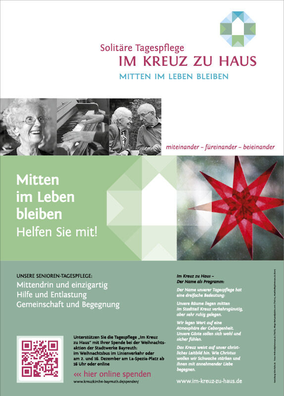Solitäre Tagespflege Im Kreuz zu Haus – Plakat Weihnachtsaktion Stadtwerke Bayreuth