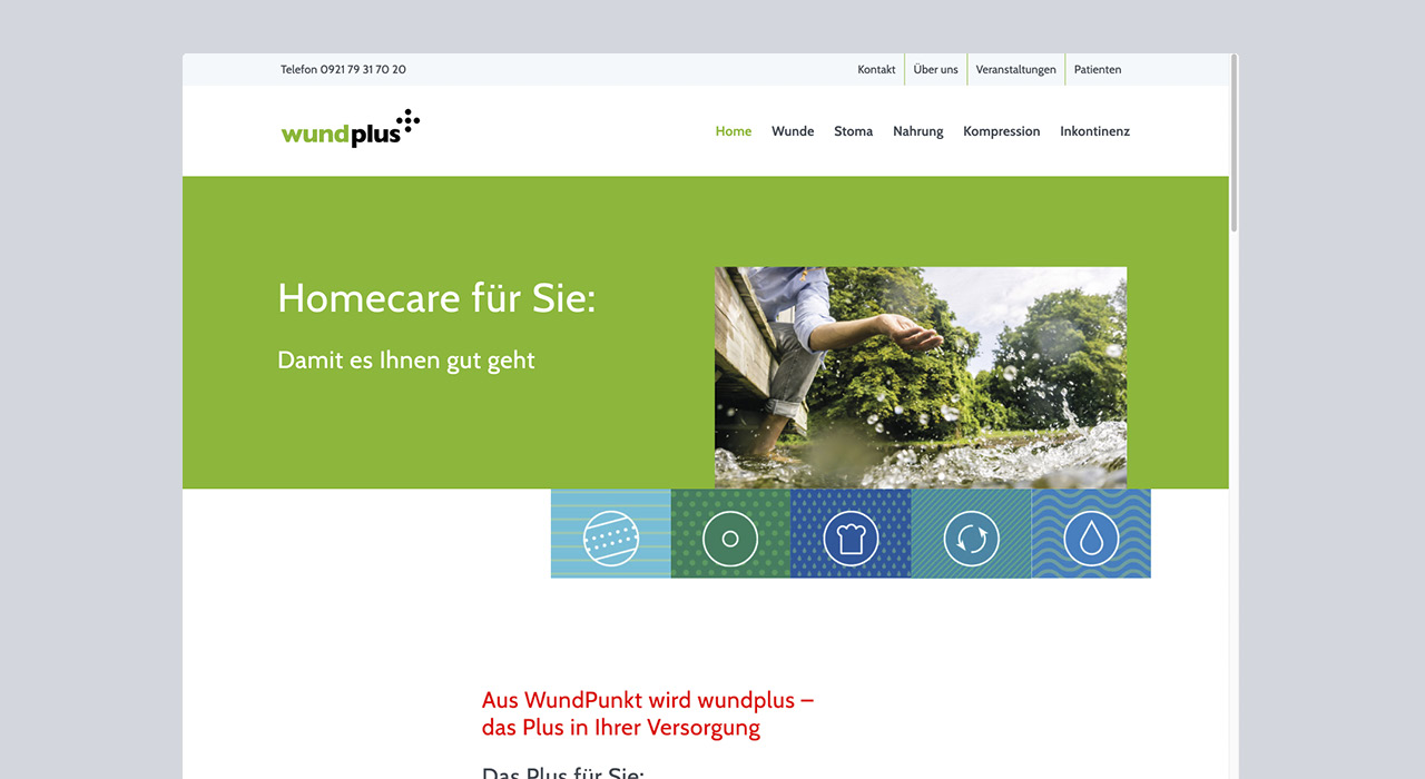 wundplus – Homecare für Sie – Internetseite